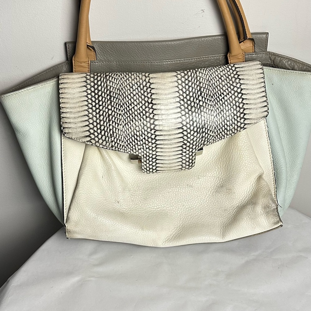 Stylish Gray and Cream Women's Bag